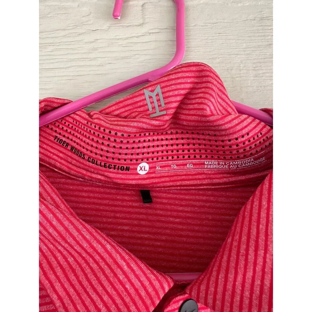 Nike Golf Tiger Woods Collection Dri-FIT Striped Performance Polo Shirt Men's XL